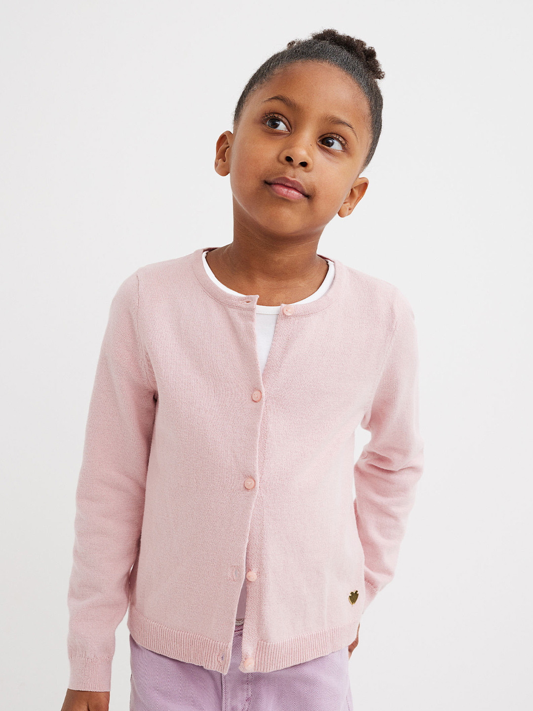 Buy H&M Girls Pink Fine Knit Cotton Cardigan Sweaters for Girls