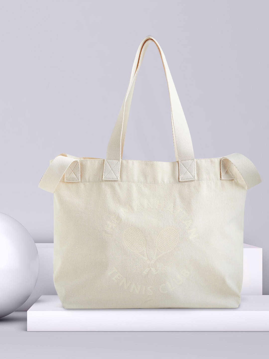 Buy H&M Beige Large Canvas Shopper Handbags for Women 18212926 Myntra