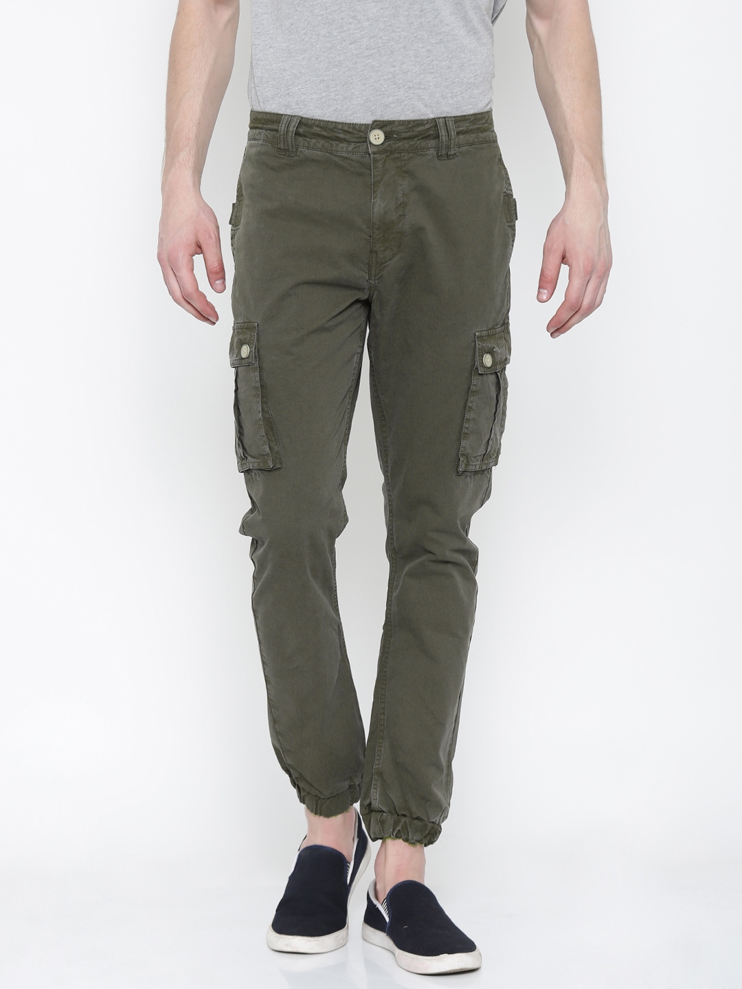 olive green cargo joggers