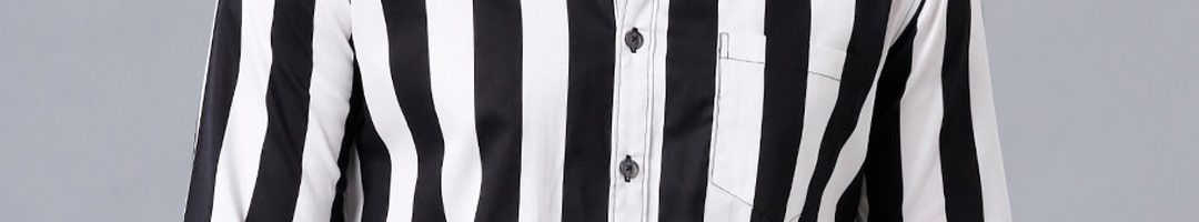 Buy YOVISH Men Black Smart Slim Fit Striped Casual Shirt - Shirts for ...