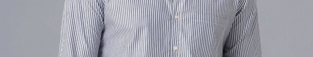 Buy YOVISH Men White Smart Slim Fit Striped Casual Shirt - Shirts for ...
