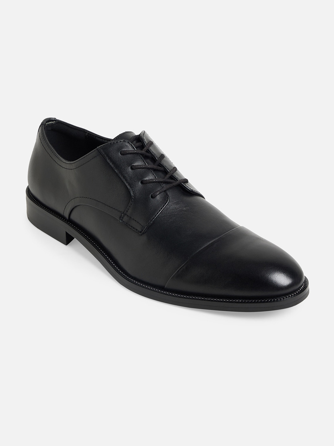 Buy ALDO Men Black Solid Leather Formal Oxfords Formal Shoes for Men