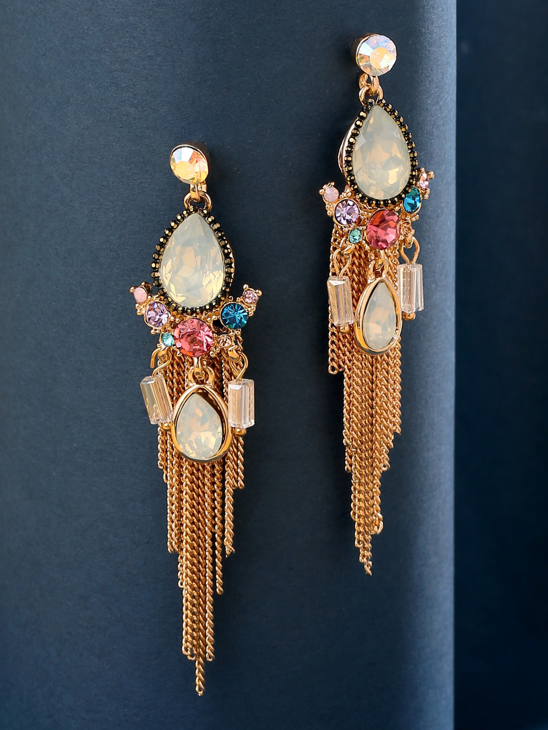 Buy Yellow Chimes Multicoloured Contemporary Drop Earrings Earrings