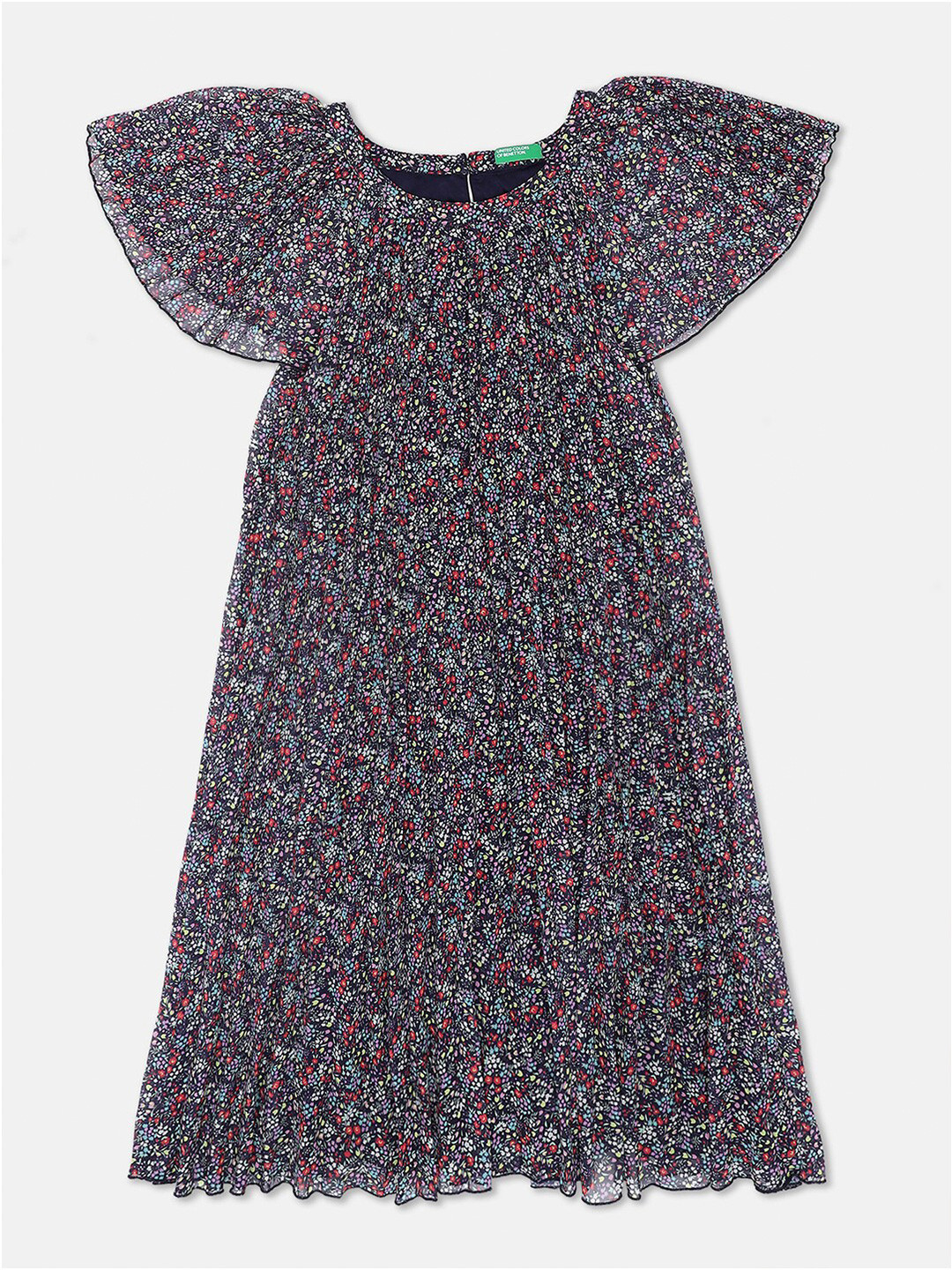 Buy United Colors Of Benetton Navy Blue Floral A Line Dress - Dresses ...