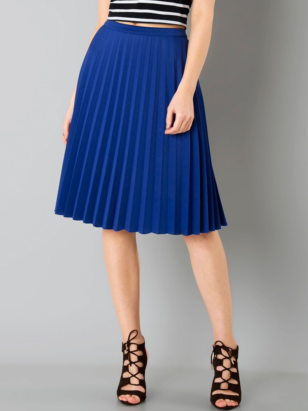 Buy FabAlley Blue Pleated A Line Skirt - Skirts for Women 1822553 | Myntra