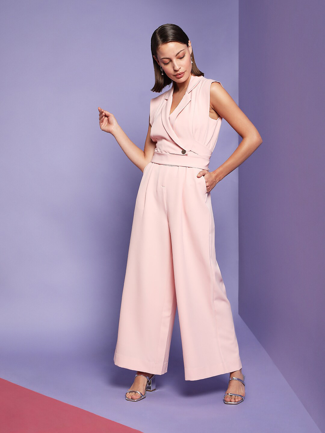 Buy Vero Moda Marquee Collection Pink Basic Jumpsuit Jumpsuit for
