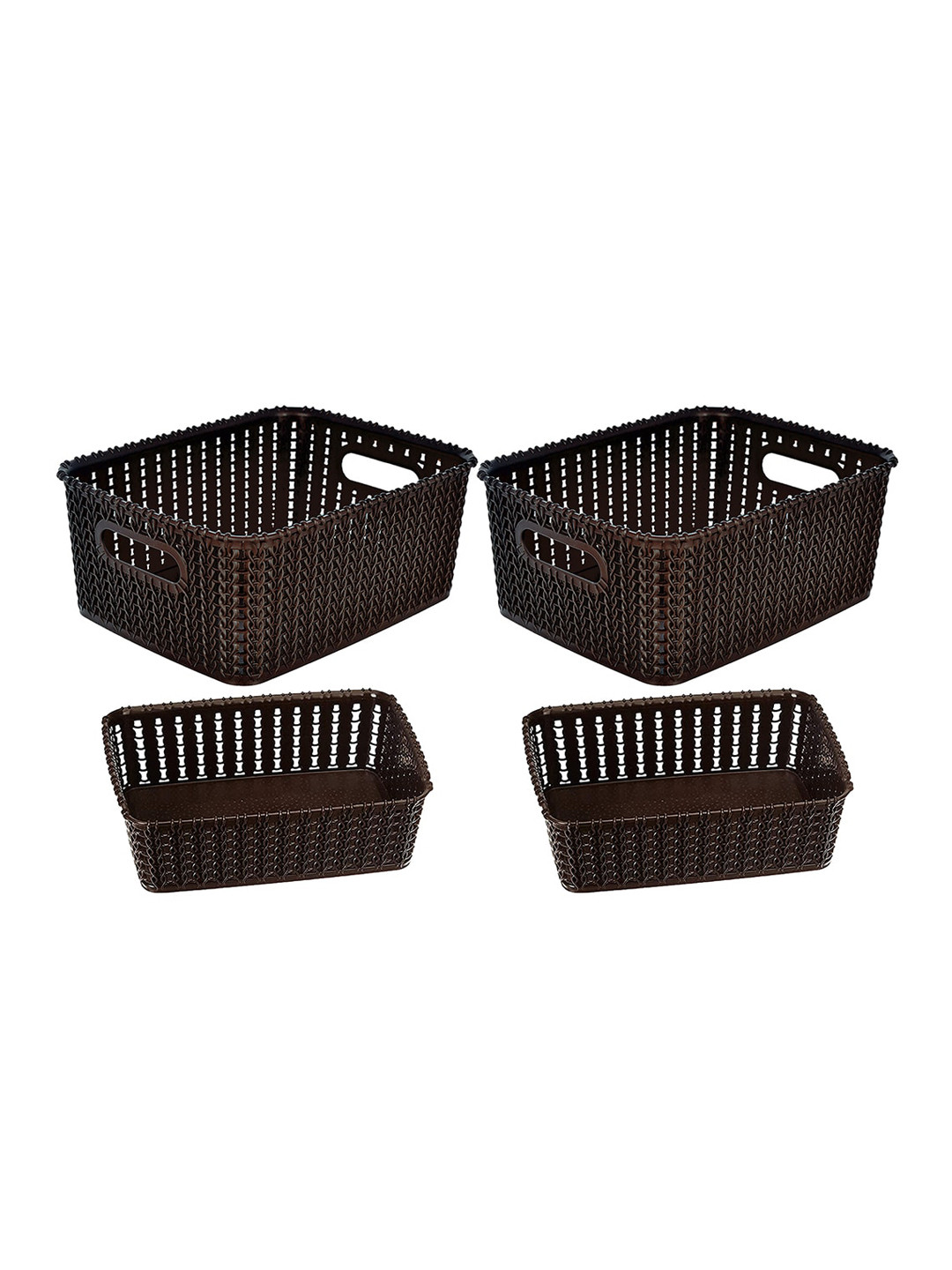 Buy Set Of 4 Kuber Industries Brown Multipurpose Plastic Baskets Kitchen Storage for Unisex