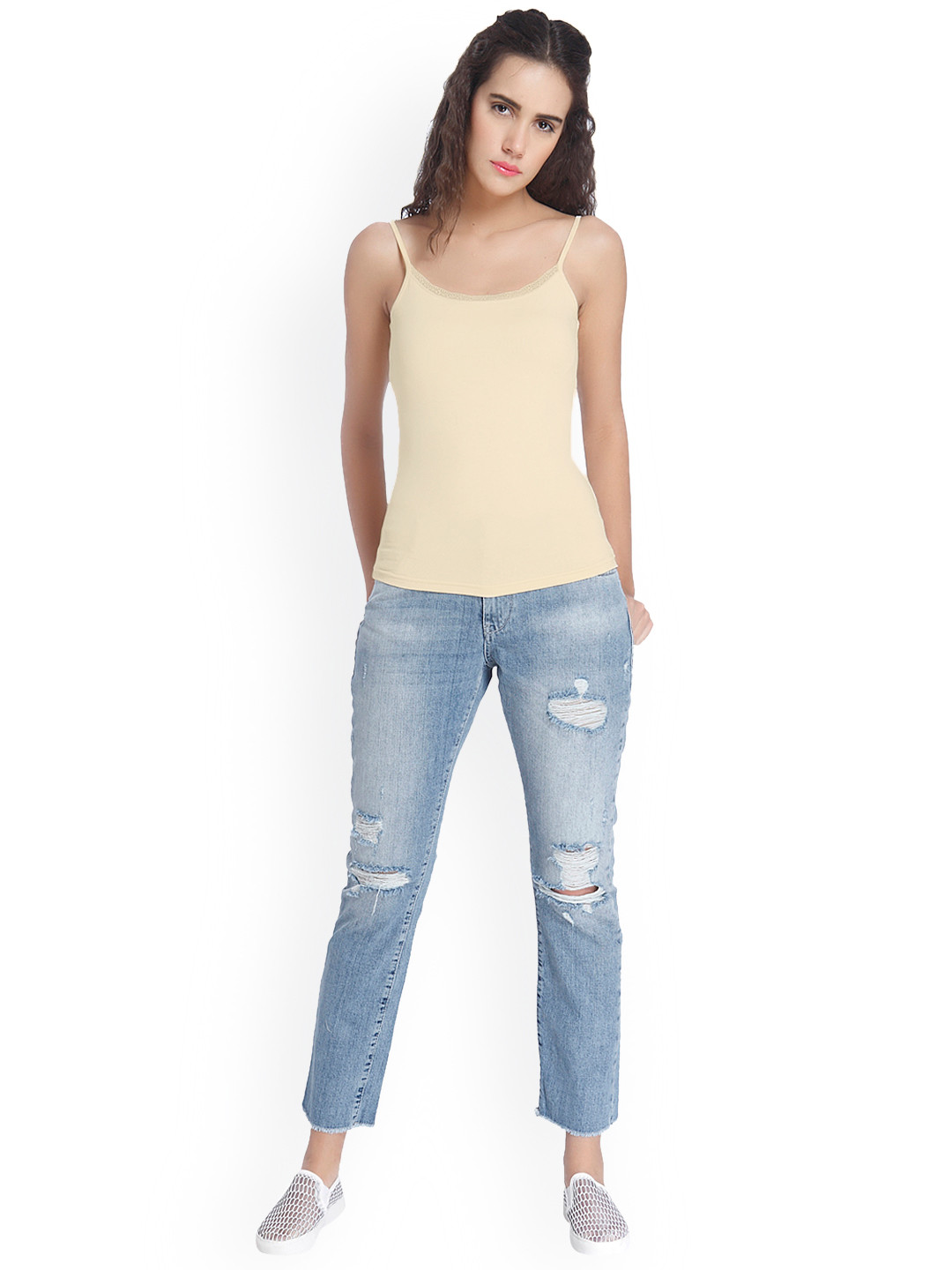 Buy Vero Moda Women Beige Solid Tank Top Tops for Women 1822802 Myntra