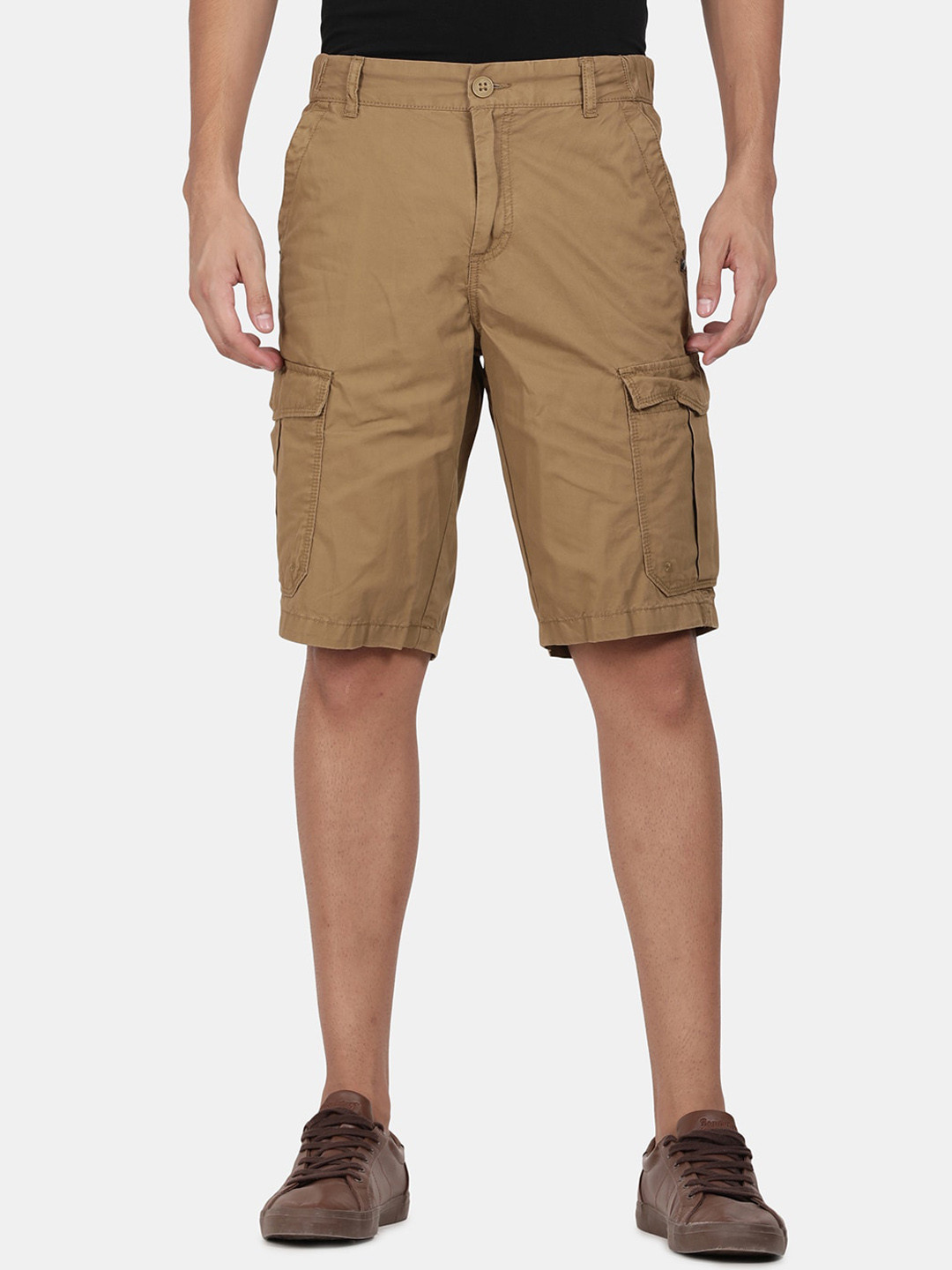 Buy T Base Men Khaki Cargo Shorts Shorts for Men 18230422 Myntra