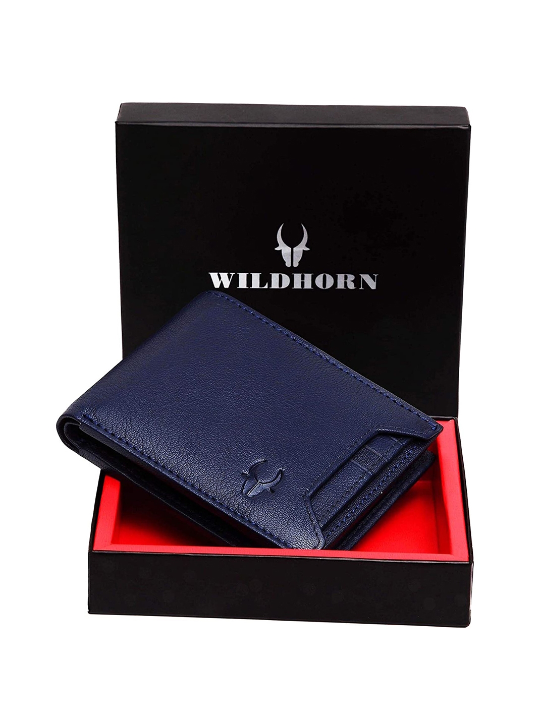 Buy WildHorn Men Navy Genuine Leather Wallet - Wallets for Men 1823098 ...