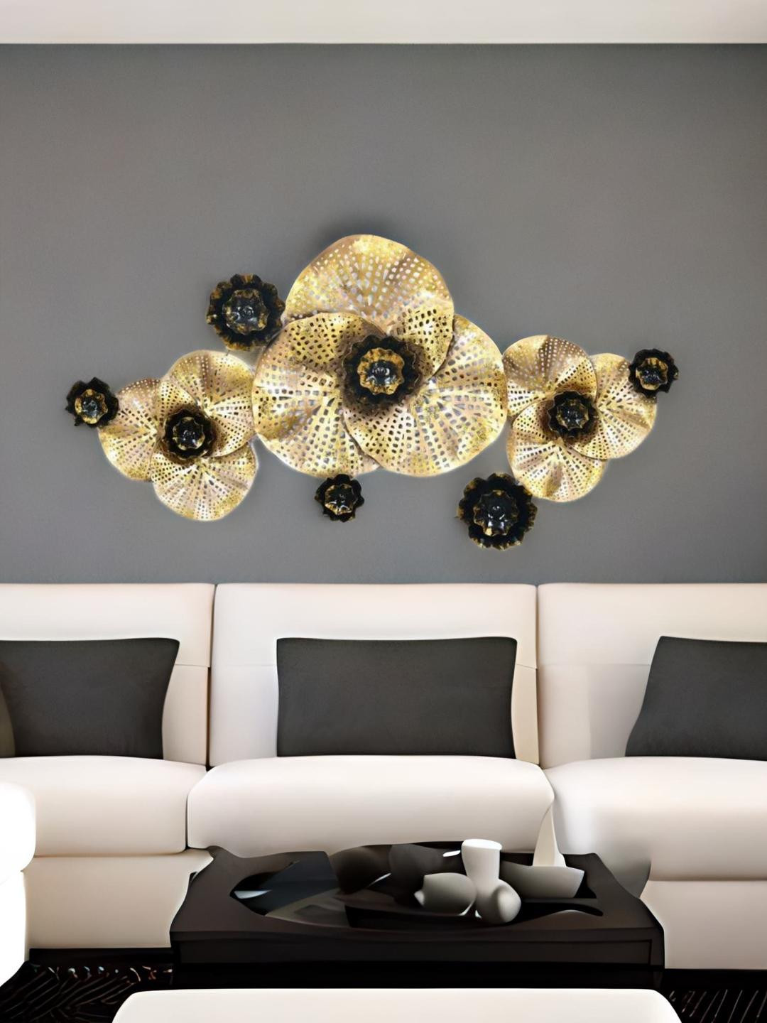 Buy Athome By Nilkamal Black & Gold Toned Coral Reef Wall Decor Wall