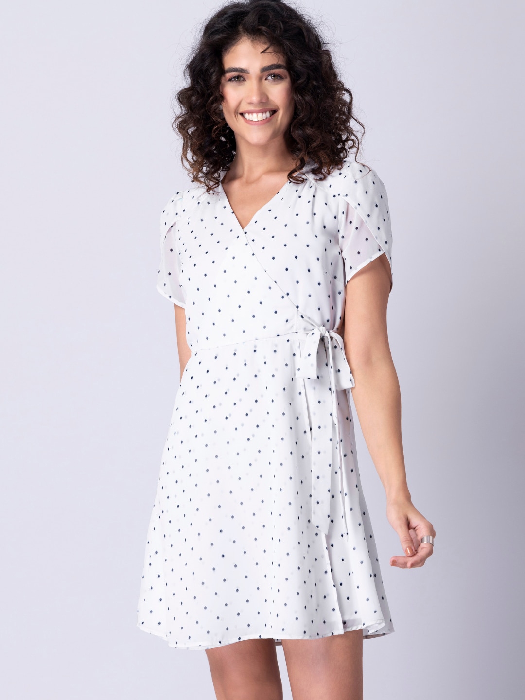Buy FabAlley White Georgette Dress - Dresses for Women 18232244 | Myntra