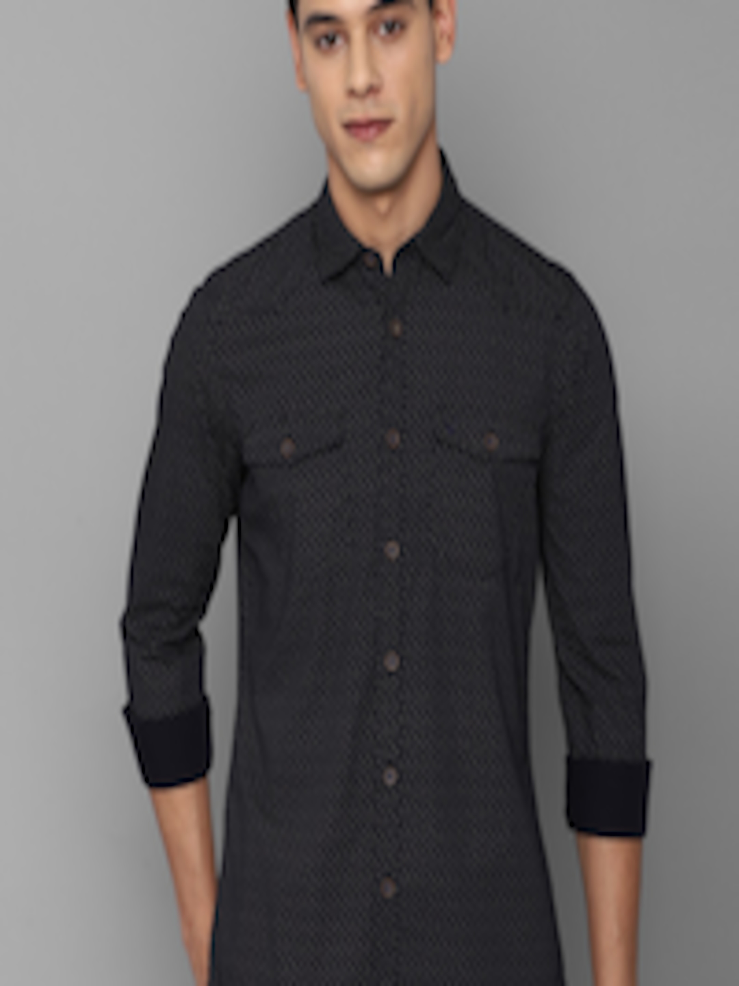 Buy Allen Solly Men Black Printed Pure Cotton Casual Shirt - Shirts for ...