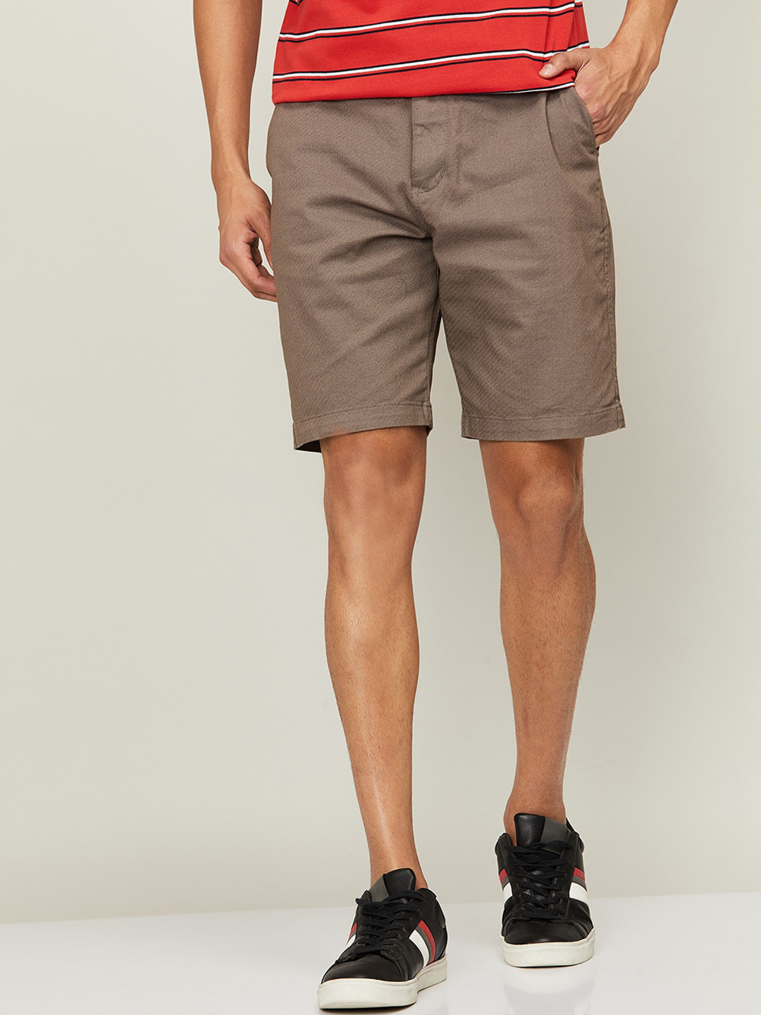 Buy CODE By Lifestyle Men Brown Cotton Shorts Shorts for Men 18236204