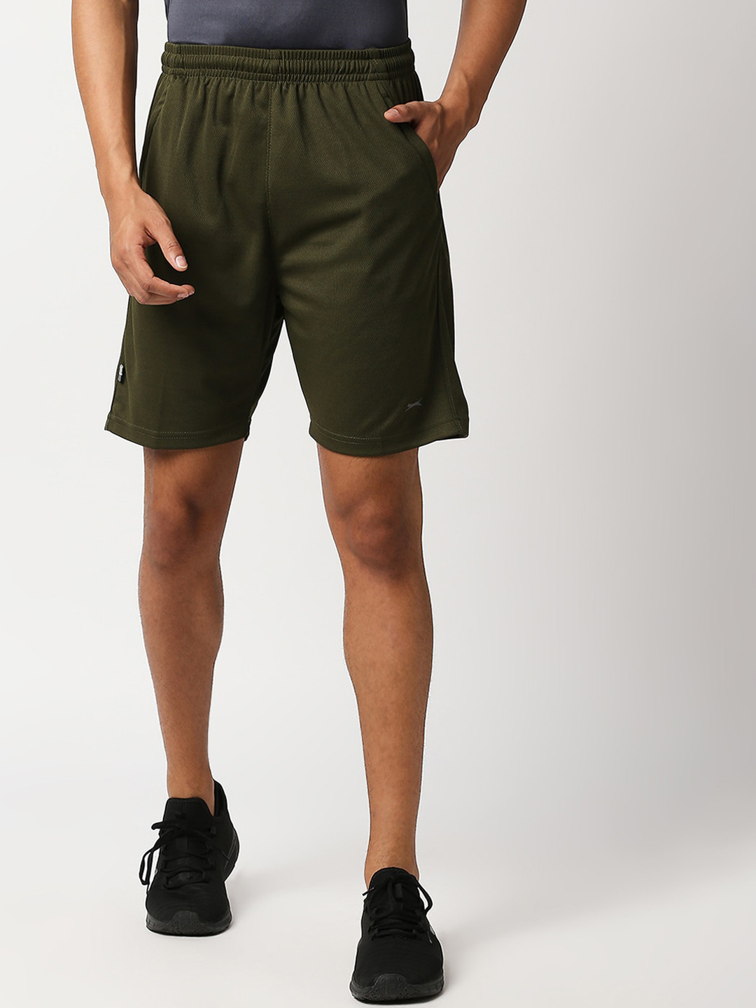 Buy Black Panther Men Olive Green Running Sports Shorts Shorts for