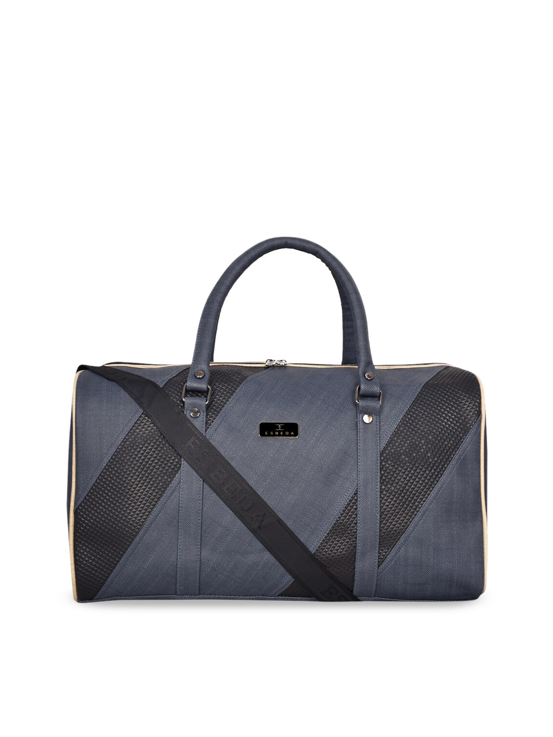 Buy ESBEDA Blue & Beige Colourblocked Traveler Duffle Bag Duffel Bag
