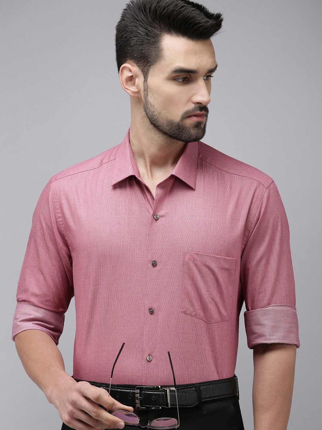 Buy Arrow Men Red Original Slim Fit Striped Pure Cotton Formal Shirt