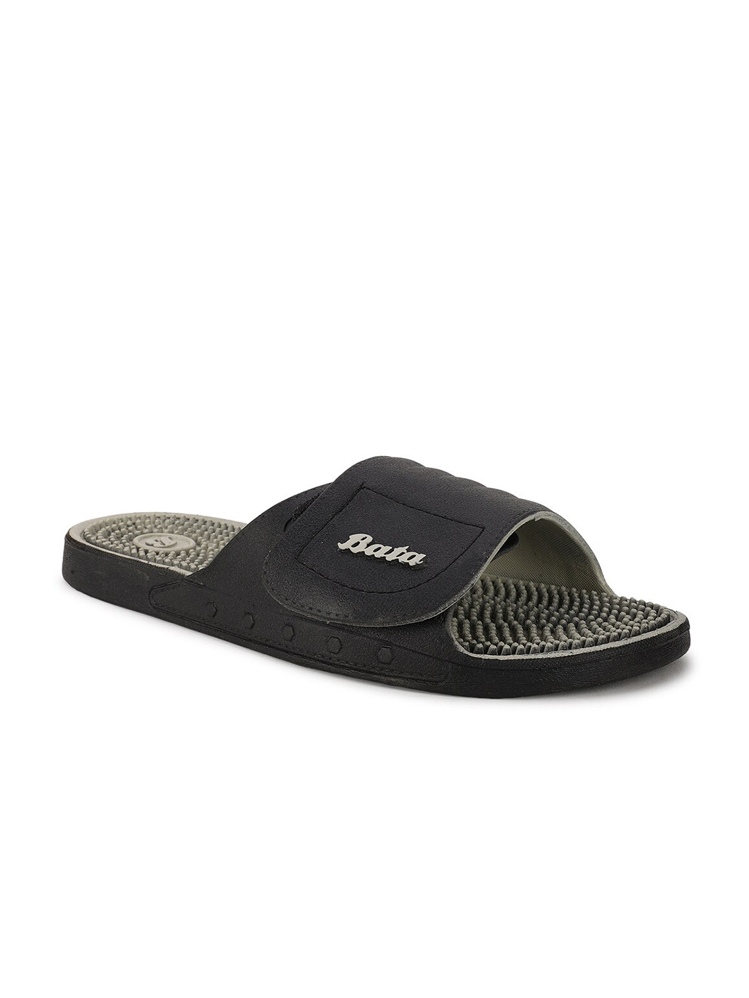Buy Sandak By Bata Men Black Solid Sliders Flip Flops for Men