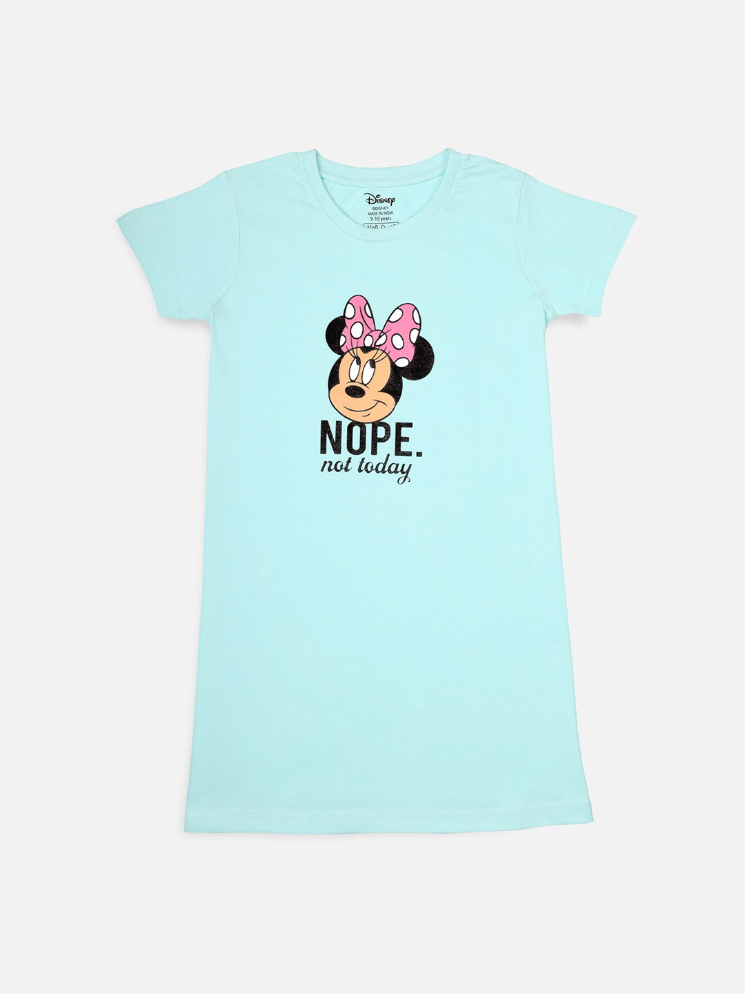 Nautinati Girls' 100% Cotton Disney Minnie Mouse Placement Print A-line Dress