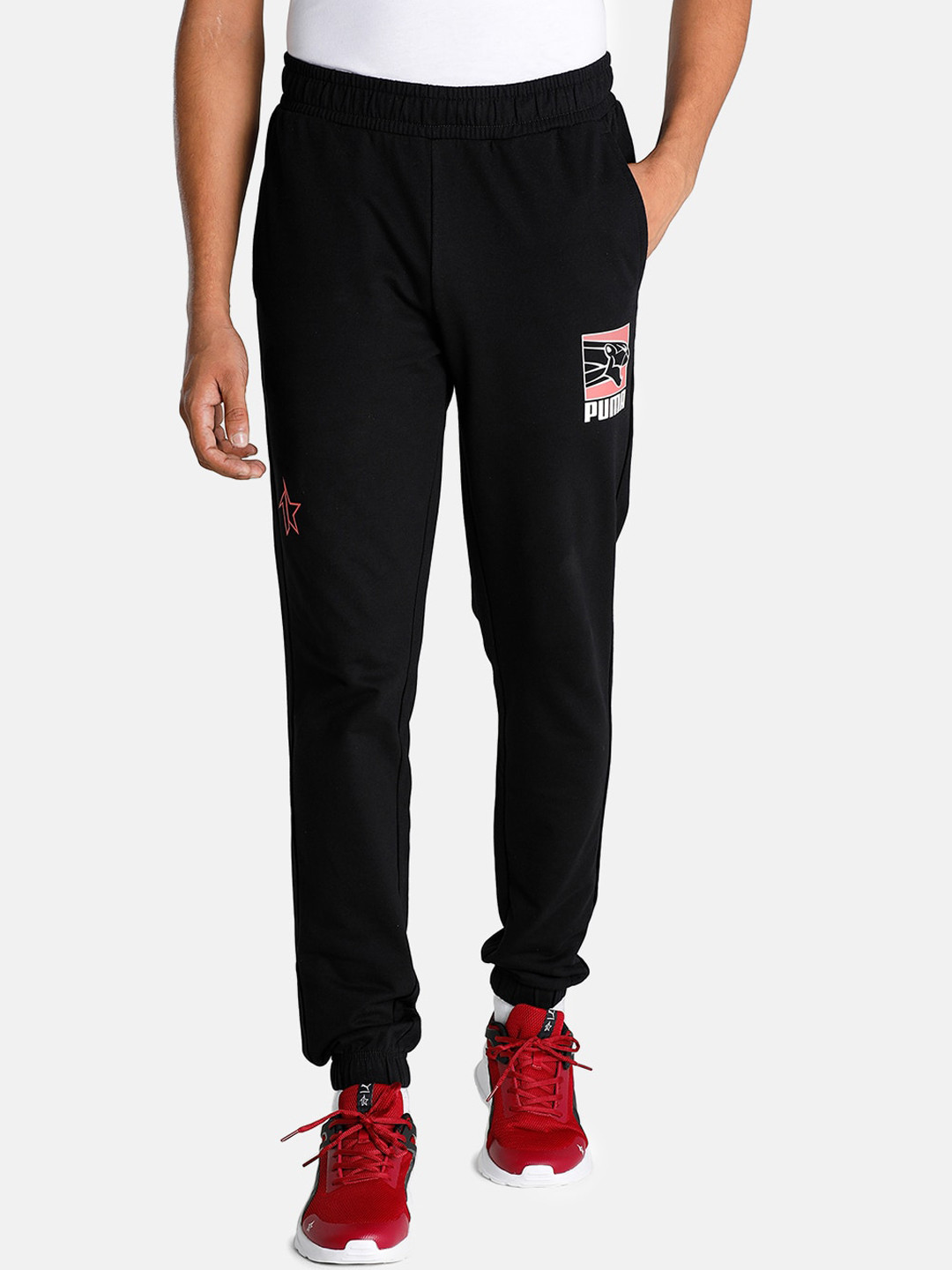 Buy Puma Men Black Solid Slim Fit Cotton Jogger Track Pants for Men