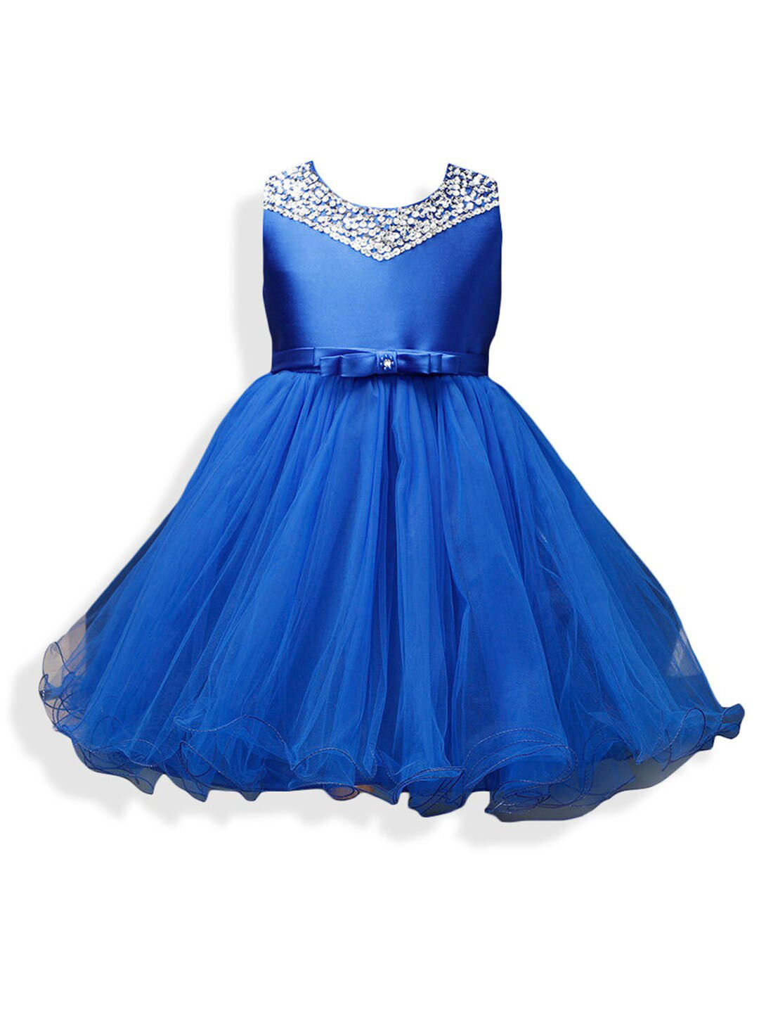 Buy Hopscotch Girls Blue Embellished Party Dress Dresses for Girls