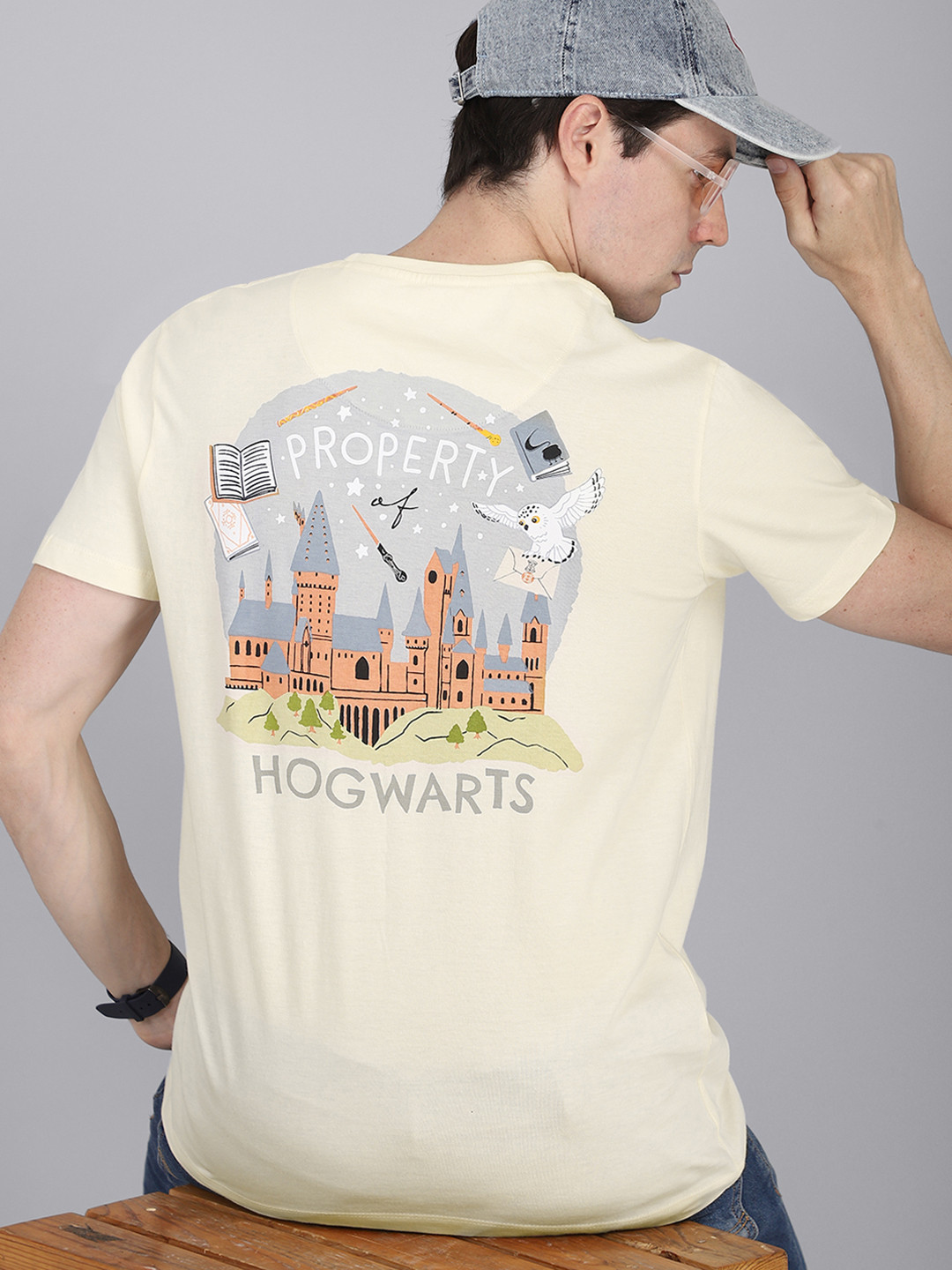 Buy Free Authority Men Off White Harry Potter Printed Cotton T Shirt