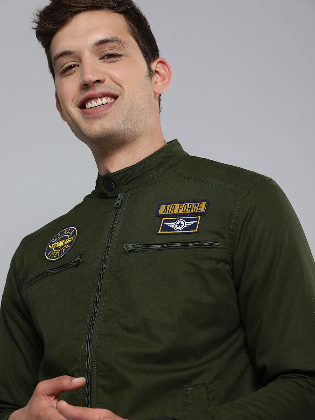 Buy HERE&NOW Men Olive Green Solid Tailored Jacket Jackets for Men