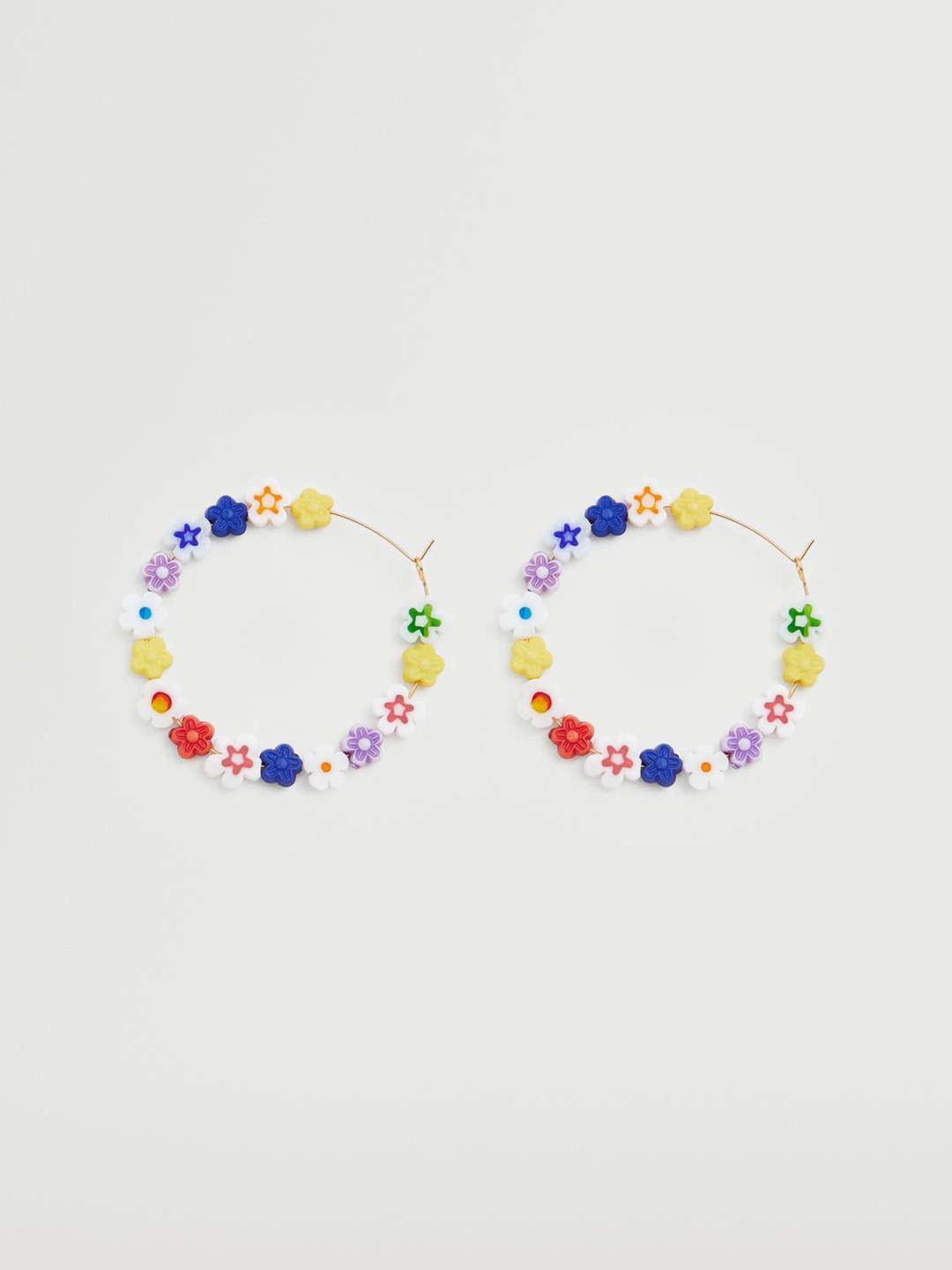 Buy MANGO Multicoloured Beaded Circular Hoop Earrings Earrings for