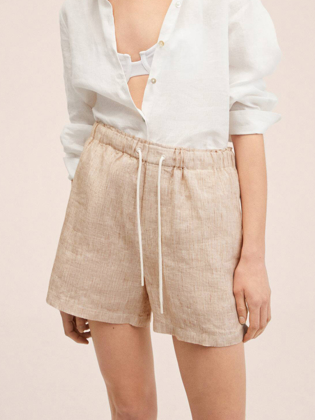 120% LINO - Woman - Beige - Shorts main image 1