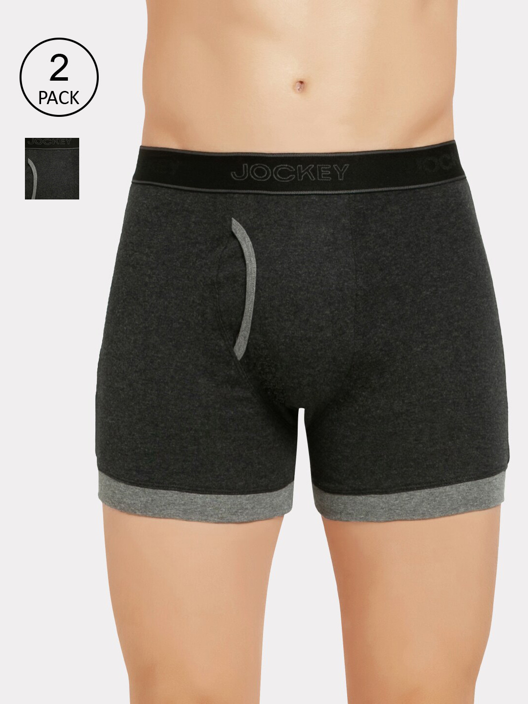 Buy Jockey Men Pack Of 2 Solid Pure Cotton Boxer Style Briefs 1017 0205