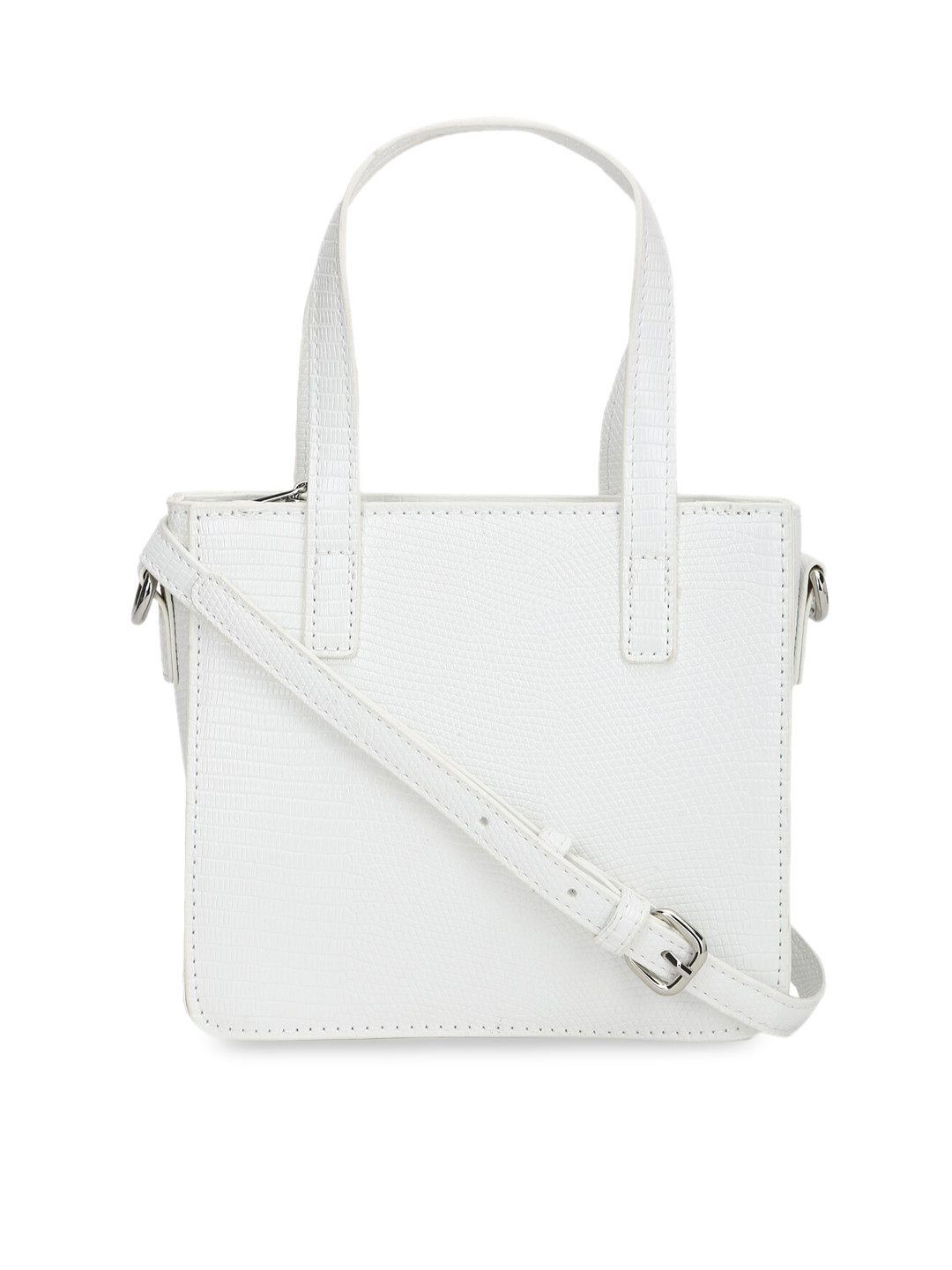 Buy FOREVER 21 Women White Textured PU Handheld Bag Handbags for