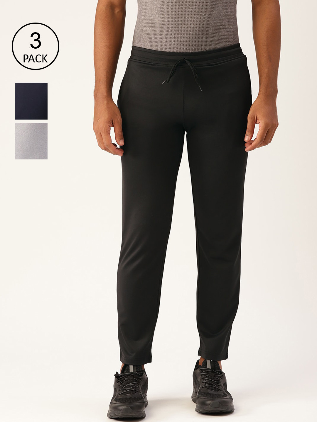 Buy ARMISTO Men Pack Of 3 Solid Straight Fit Track Pants Track Pants