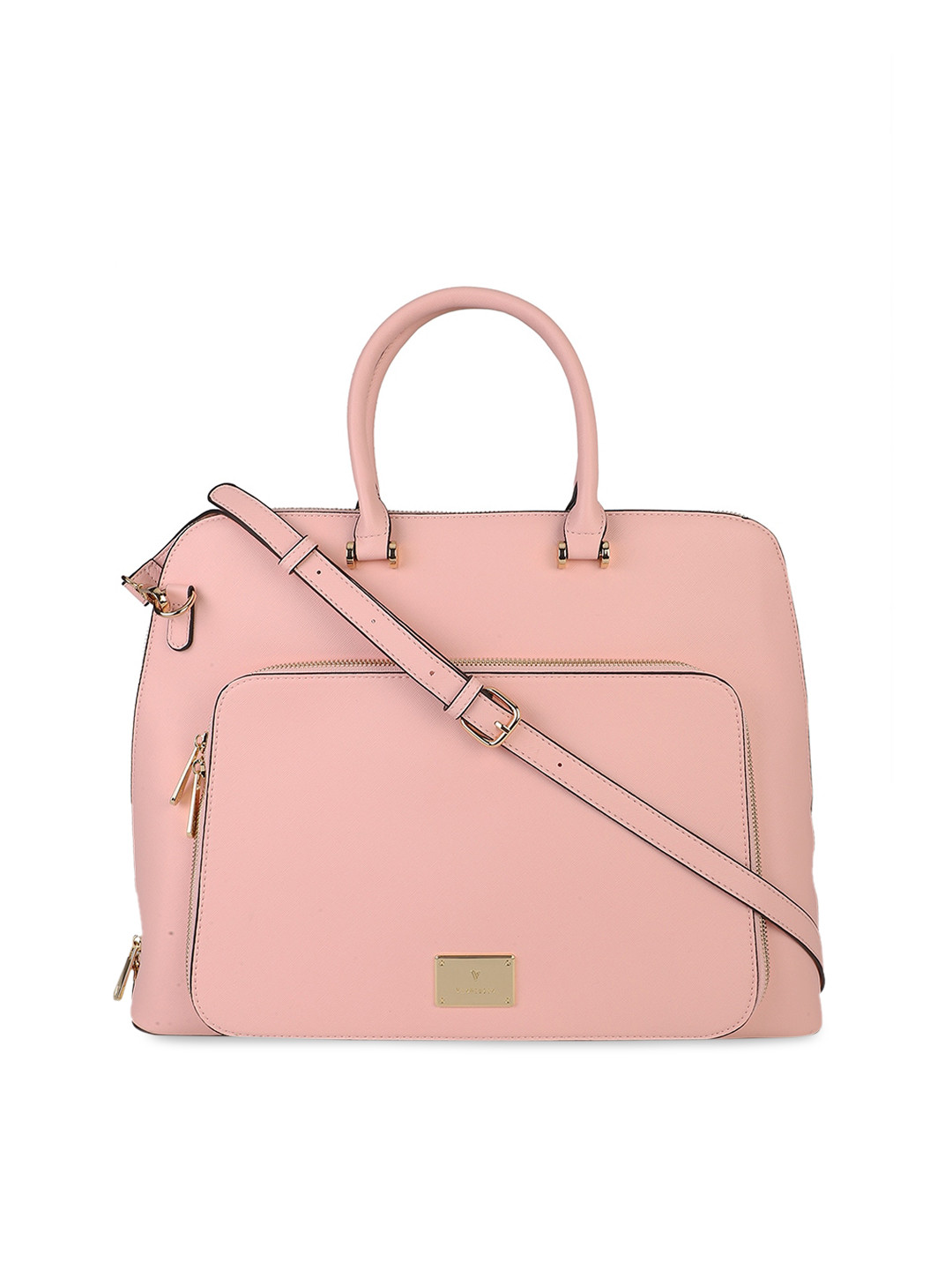 Buy Van Heusen Woman Pink PU Oversized Structured Handheld Bag