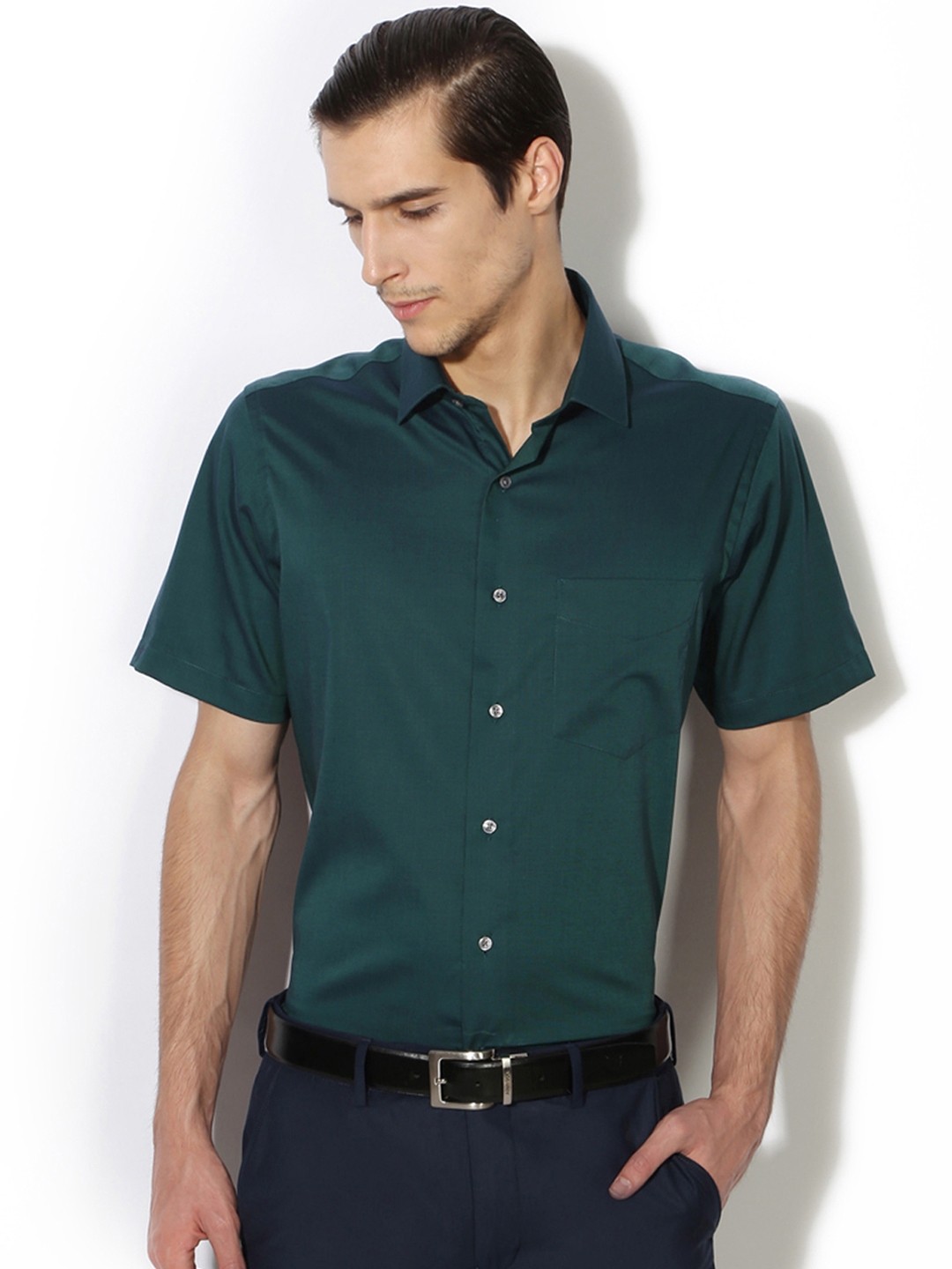 Buy Van Heusen Men Green Slim Fit Formal Shirt - Shirts for Men 1826637 ...