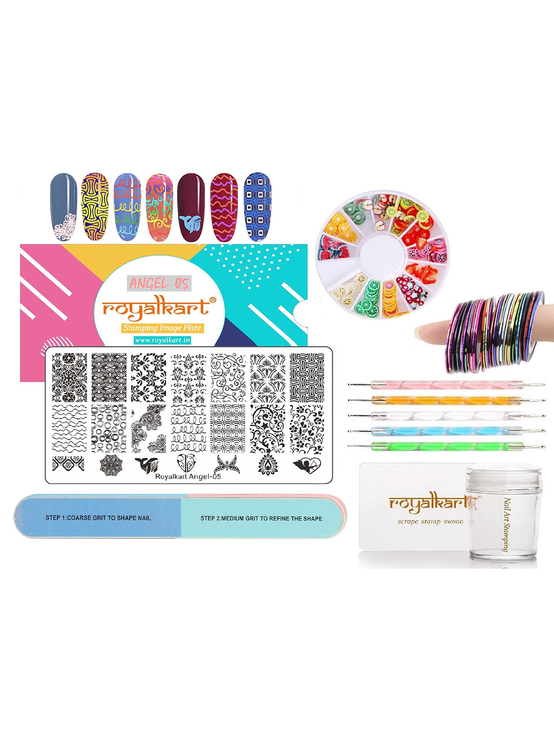 Buy Royalkart Nail Art Stamping Kit DIY Manicure Kit Gift (Angel 05