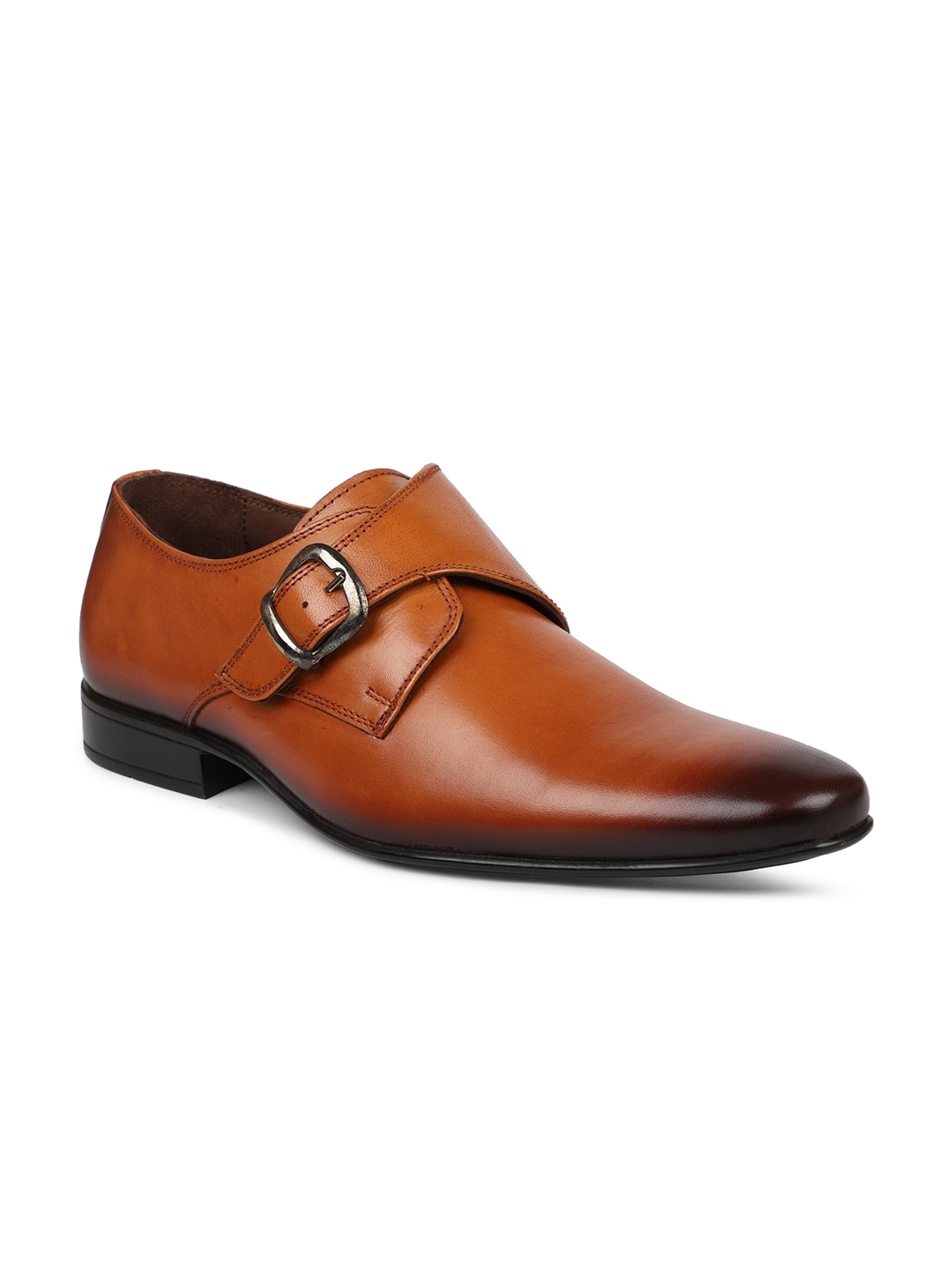 Buy Privo By Inc5 Men Tan Solid Leather Formal Monk Shoes Formal Shoes For Men 18272346 Myntra 4876