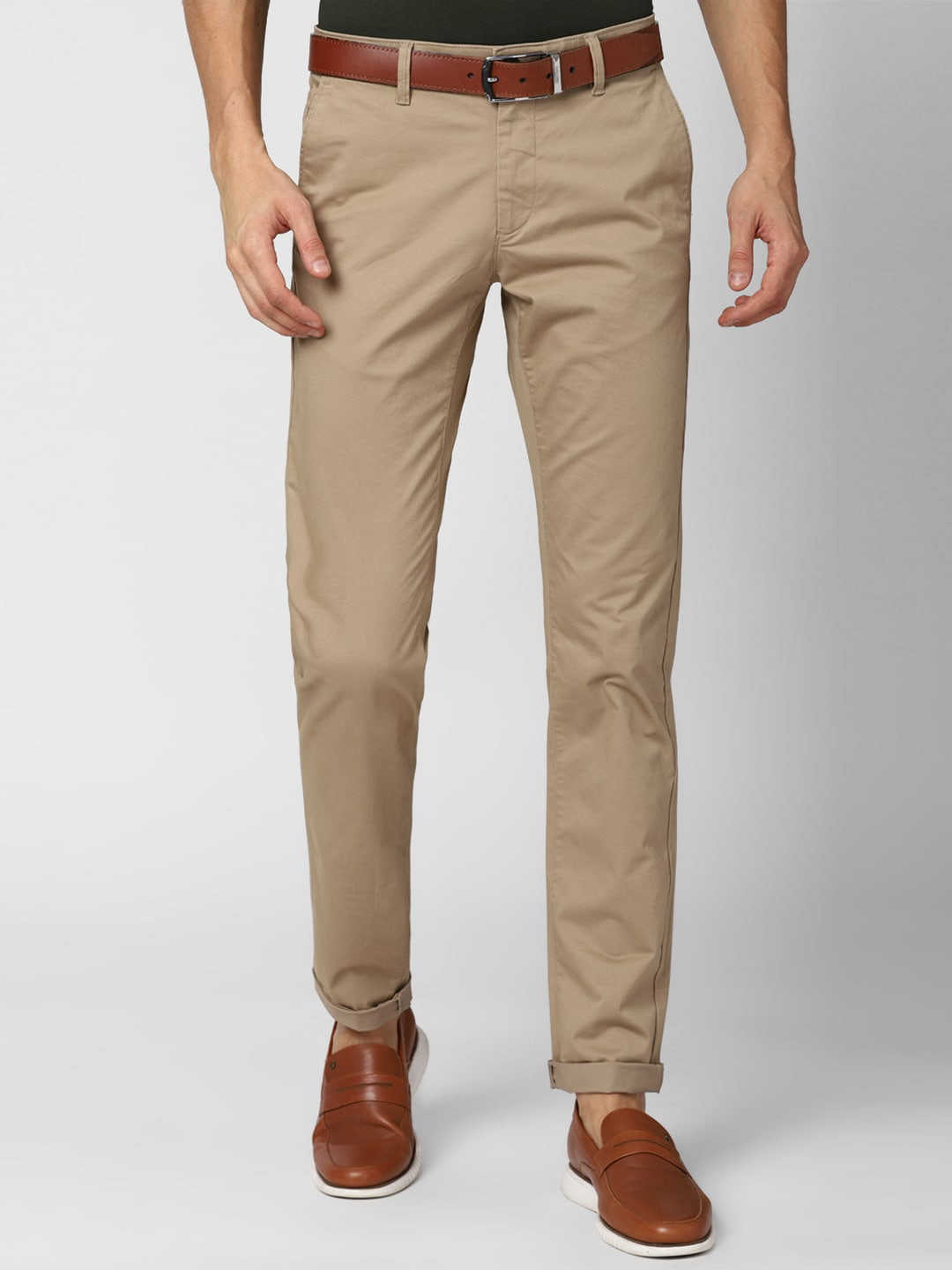 Buy Van Heusen Sport Men Khaki Slim Fit Trousers Trousers for Men