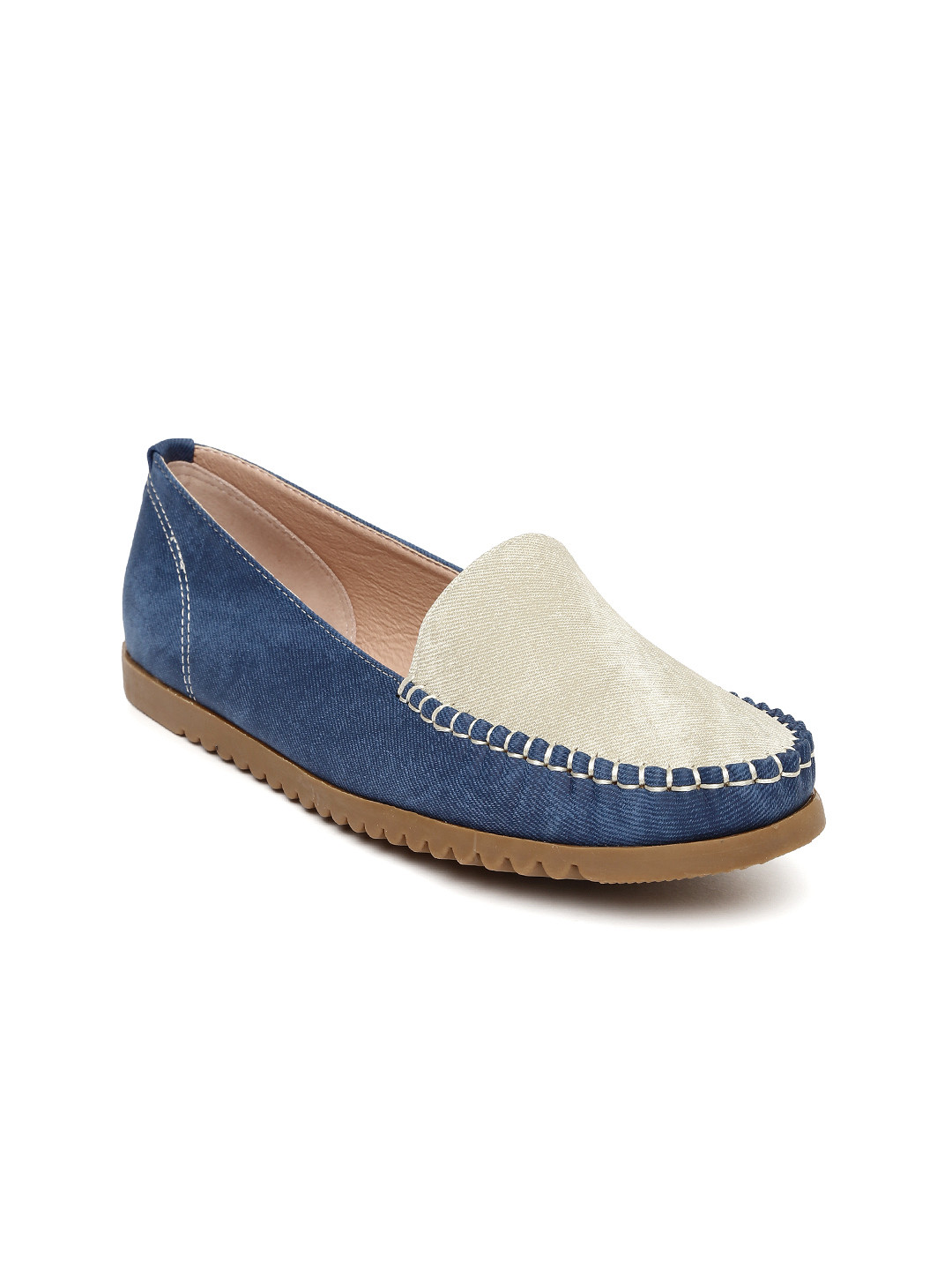 Buy Ginger By Lifestyle Women Blue Colourblocked Slip On