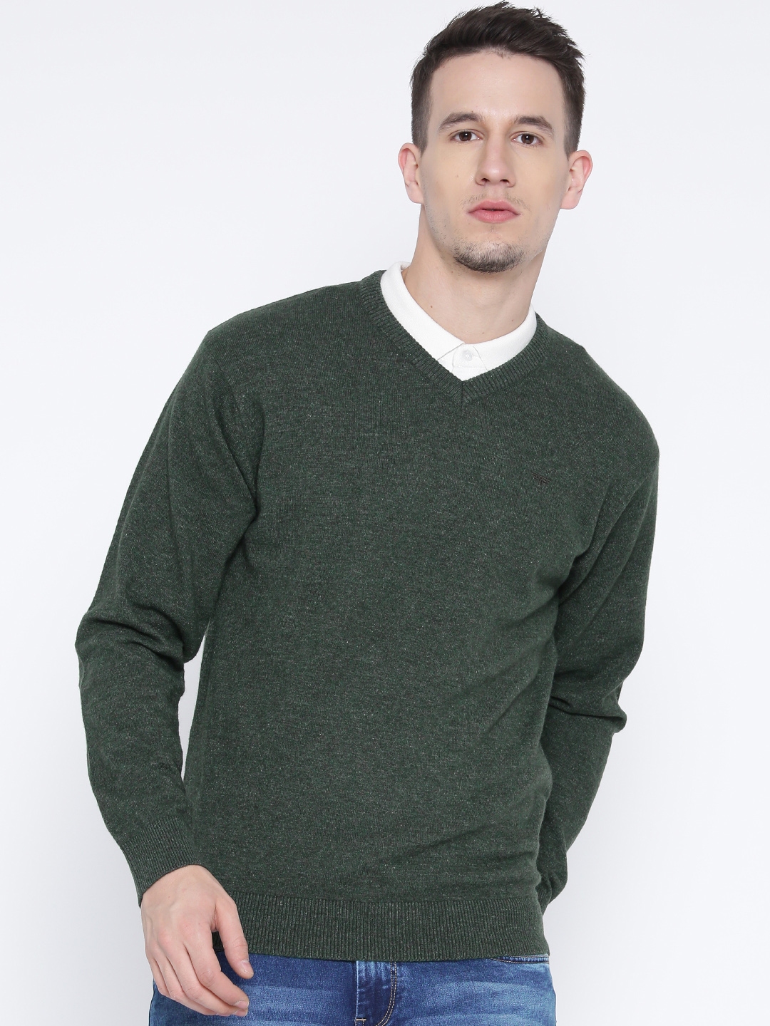 Buy Red Tape Men Green Solid Sweater - Sweaters for Men 1828212 | Myntra