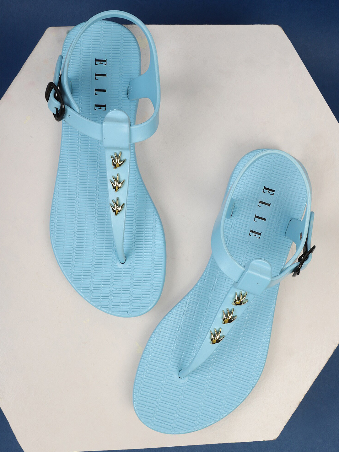 Buy ELLE Women Blue Embellished Thong Flip Flops Flip Flops for Women