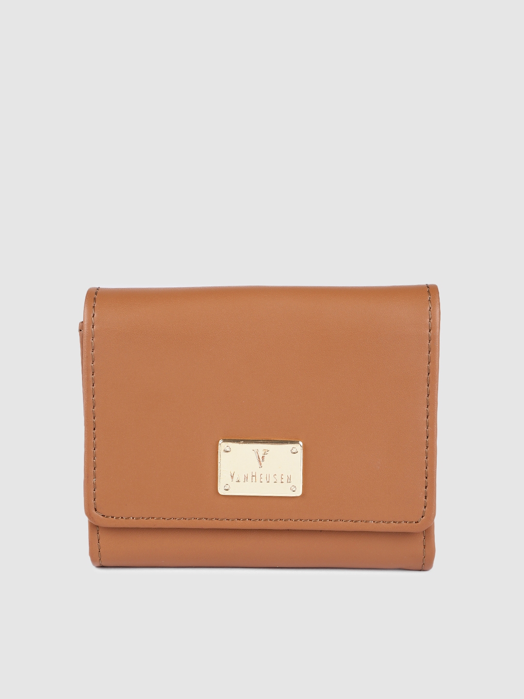 Buy Van Heusen Women Tan Brown Solid Envelope Wallet - Wallets for ...