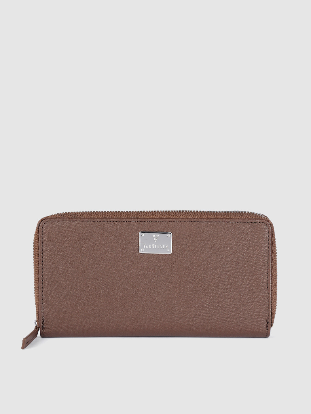 Buy Van Heusen Women Tan Brown Zip Around Wallet Wallets for Women