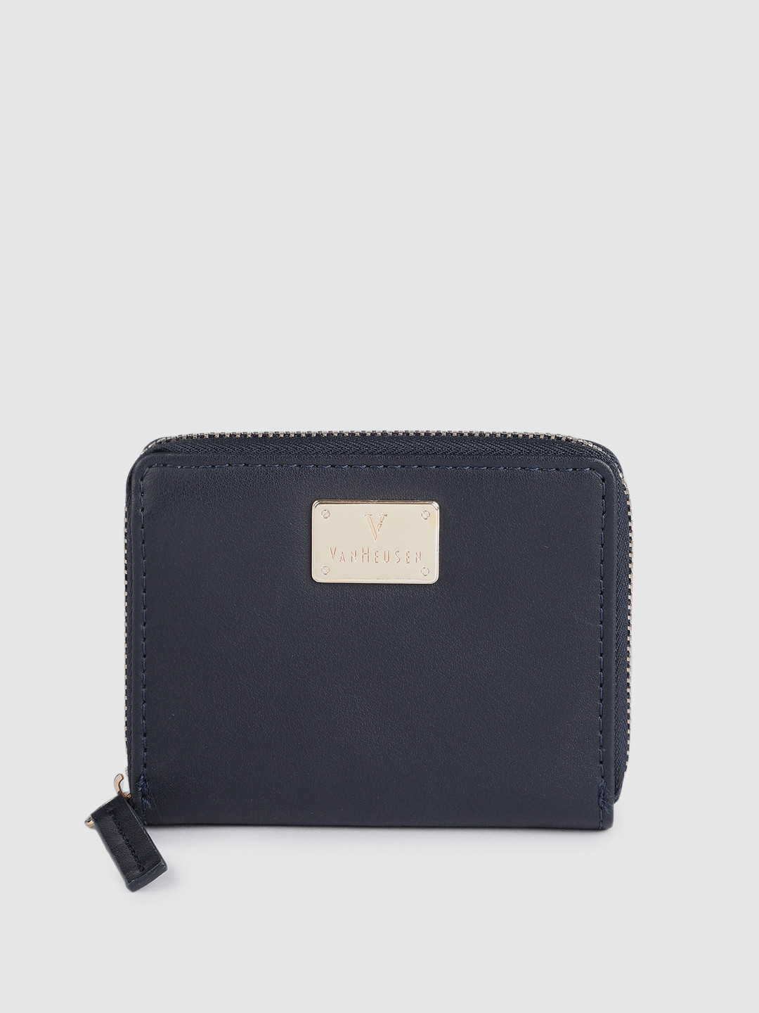 Buy Van Heusen Women Navy Blue Solid Zip Around Wallet Wallets for Women 18285254 Myntra