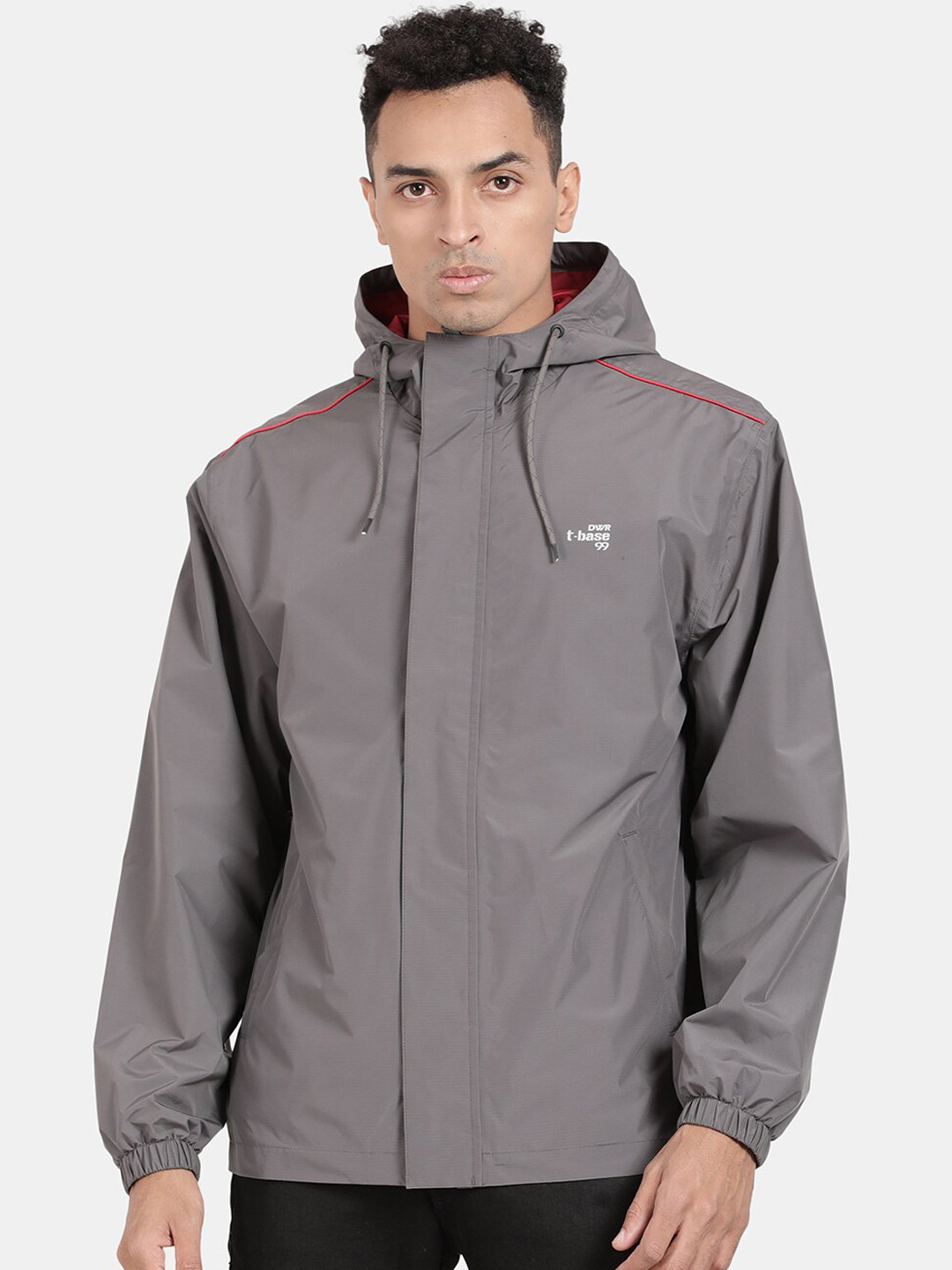Buy T Base Men Grey Solid Waterproof Rain Jacket Rain Jacket for Men