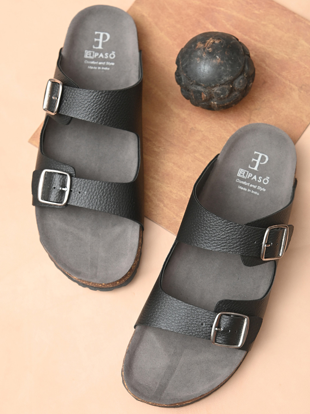 Buy El Paso Men Black & Brown Comfort Sandals Sandals for Men