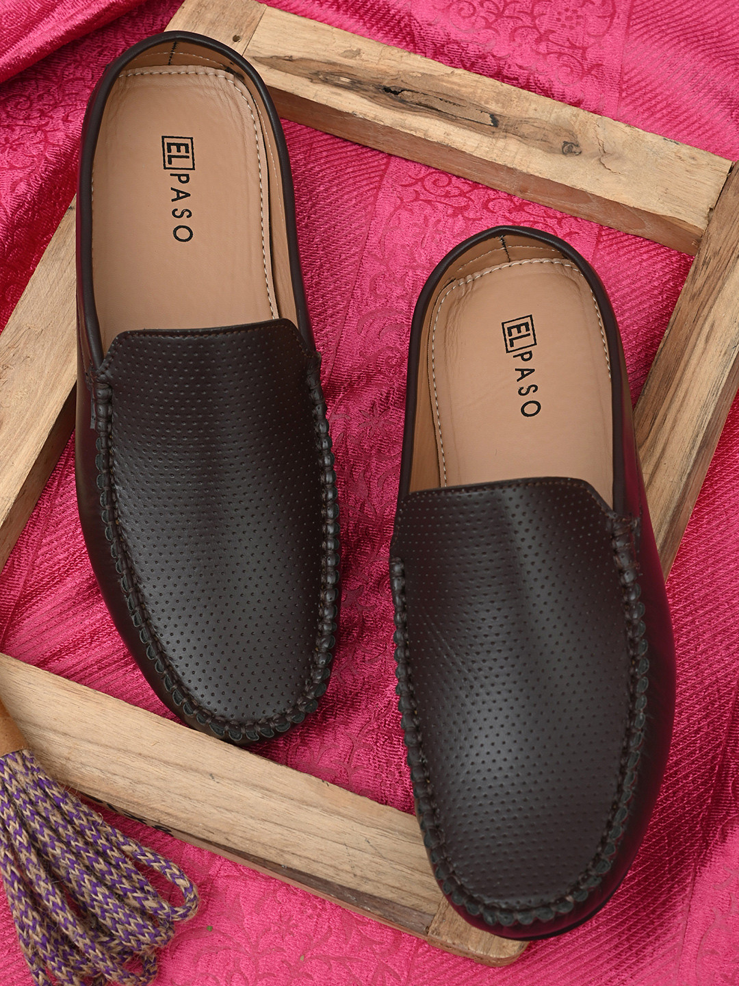 Buy El Paso Men Brown Textured Loafers Casual Shoes for Men 18290410