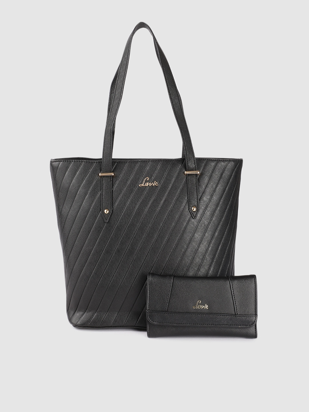 Buy Lavie Zalta Combo Black Textured Structured Shoulder Bag With A