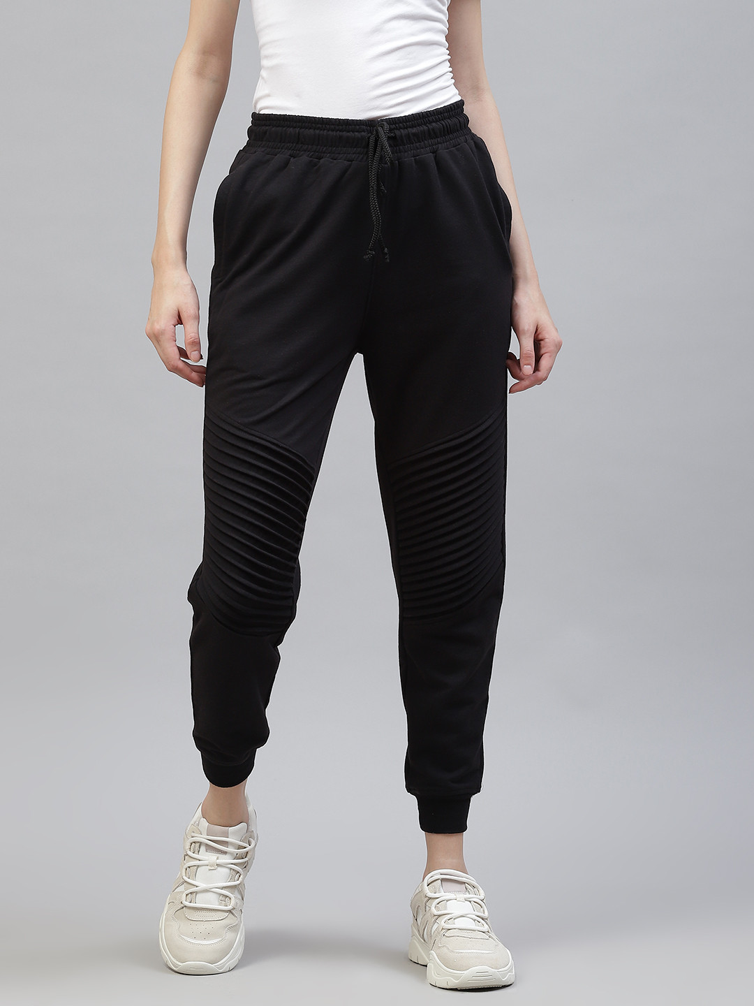 Buy Laabha Women Black Solid Joggers Track Pants for Women 18296054