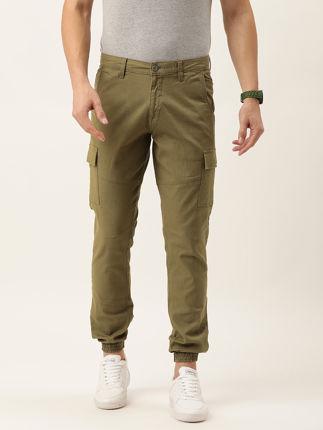 ivoc olive solid joggers