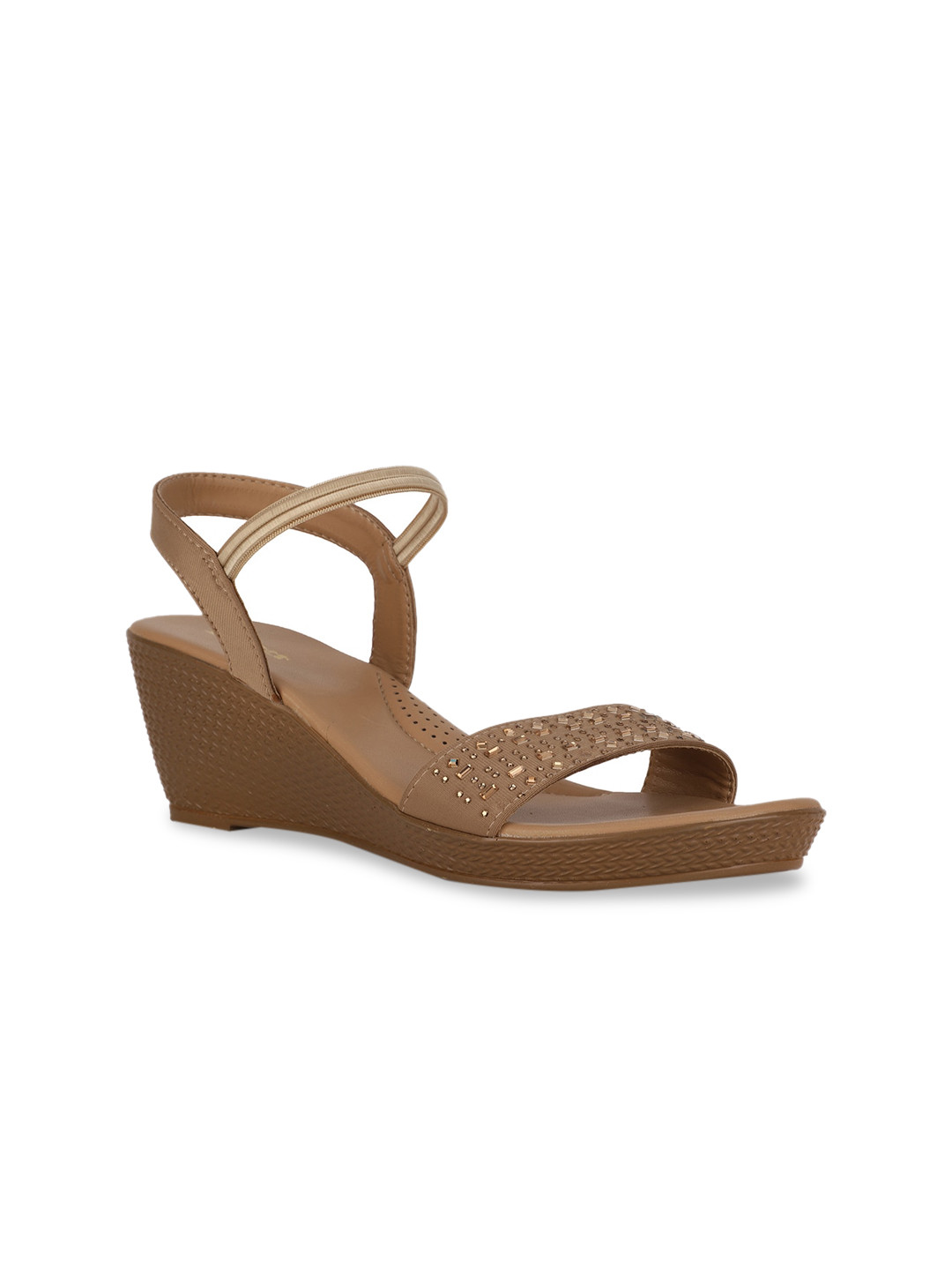 Buy Bata Yellow PU Wedge Sandals With Laser Cuts Heels for Women